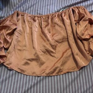 Forever 21 Peach Off-Shoulder Crop Top